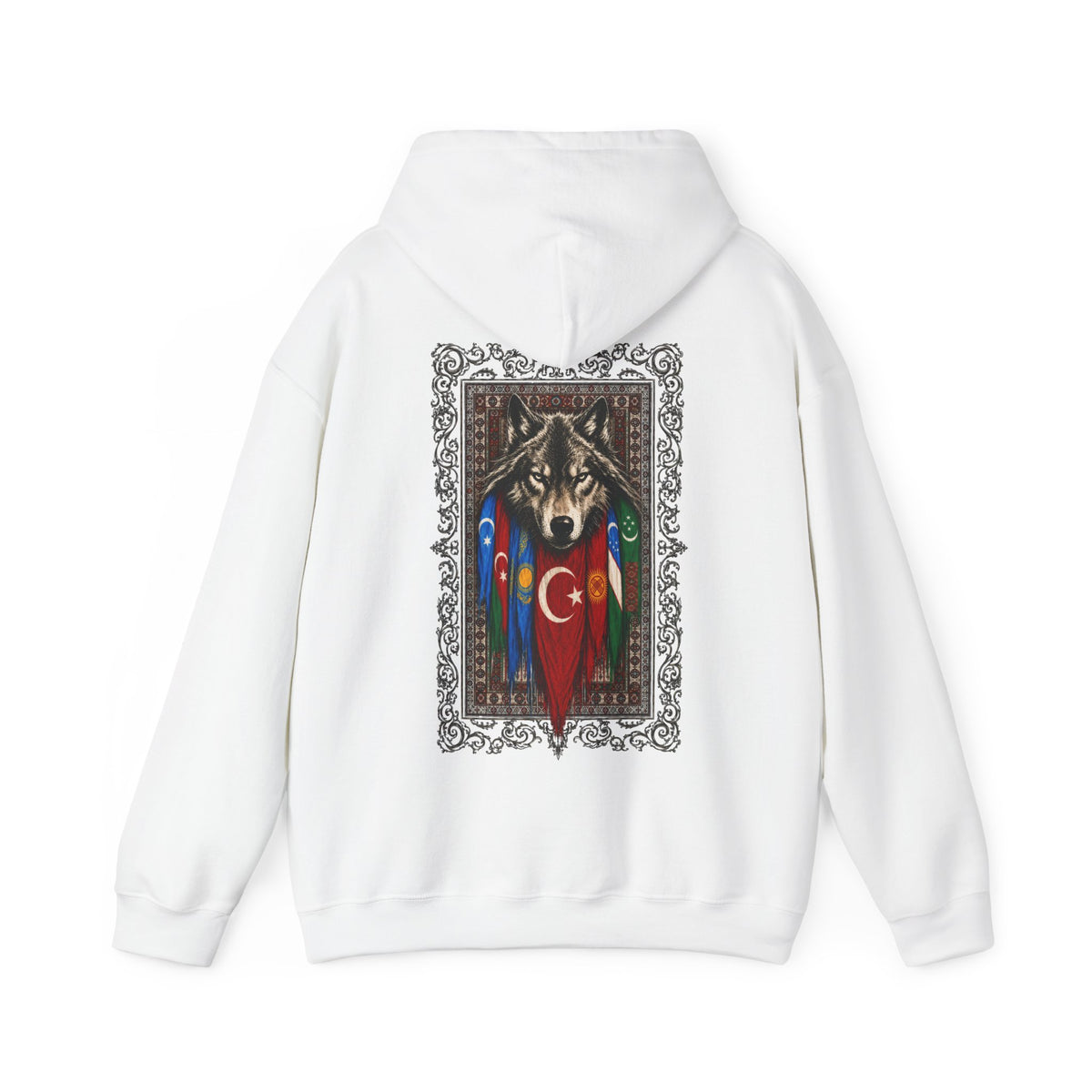 Turkish Wolf Hoodie — Anatolian Wolf Flag Graphic Hooded Sweatshirt