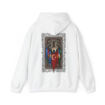 Turkish Wolf Hoodie — Anatolian Wolf Flag Graphic Hooded Sweatshirt