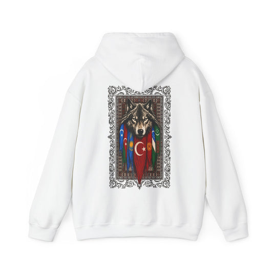 Turkish Wolf Hoodie — Anatolian Wolf Flag Graphic Hooded Sweatshirt