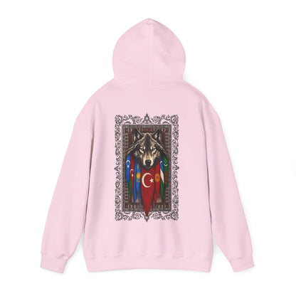 Turkish Wolf Hoodie — Anatolian Wolf Flag Graphic Hooded Sweatshirt