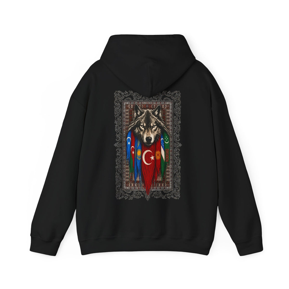 Turkish Wolf Hoodie — Anatolian Wolf Flag Graphic Hooded Sweatshirt