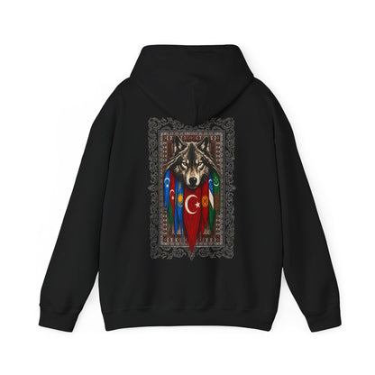 Turkish Wolf Hoodie — Anatolian Wolf Flag Graphic Hooded Sweatshirt