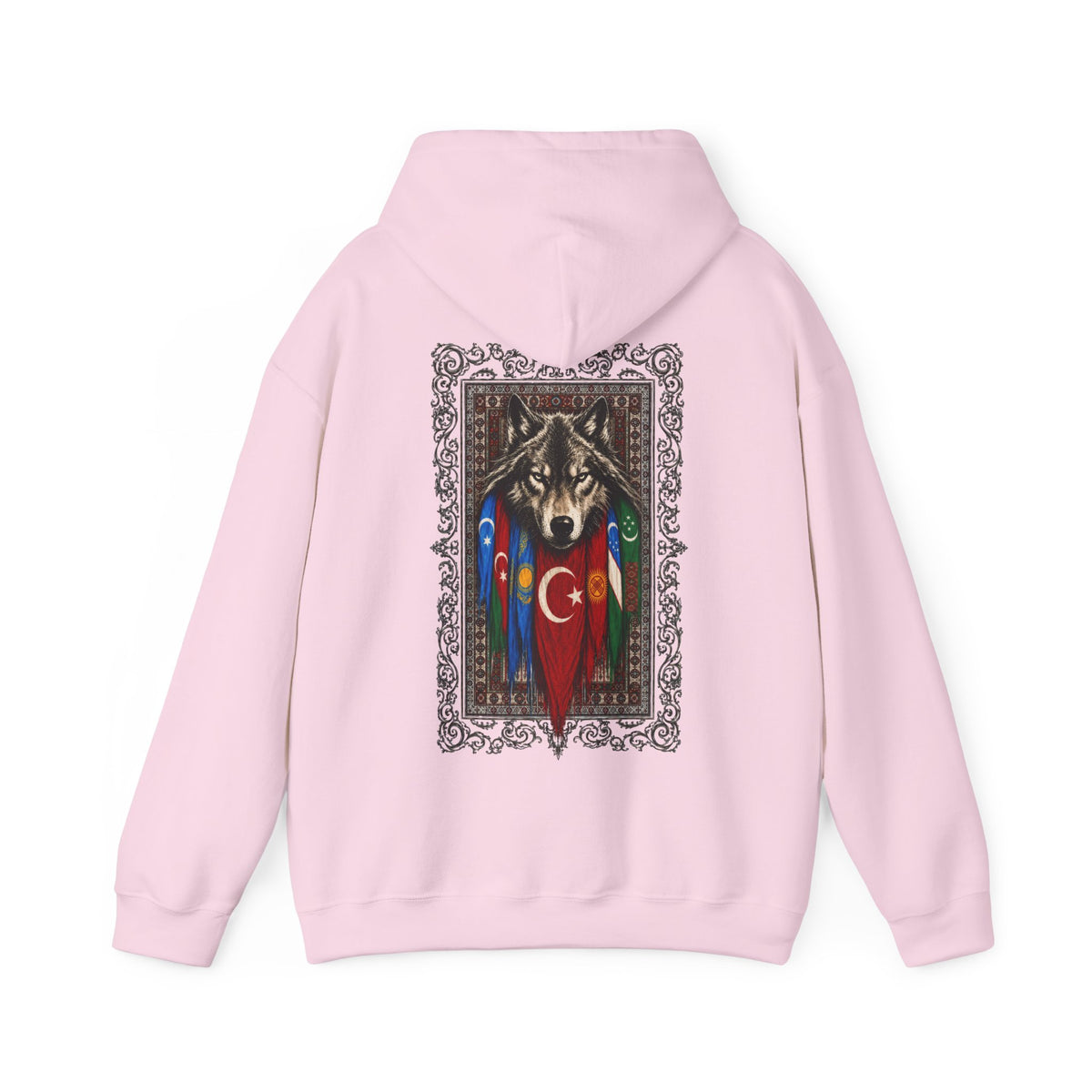 Turkish Wolf Hoodie — Anatolian Wolf Flag Graphic Hooded Sweatshirt