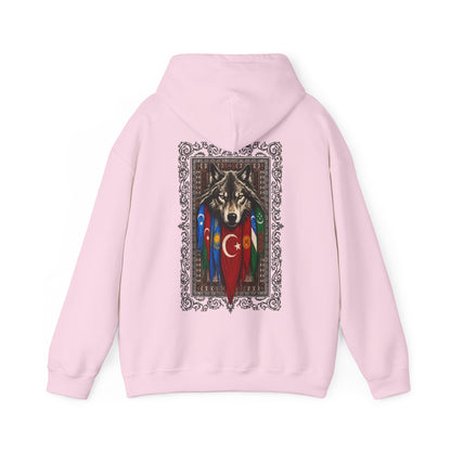 Turkish Wolf Hoodie — Anatolian Wolf Flag Graphic Hooded Sweatshirt