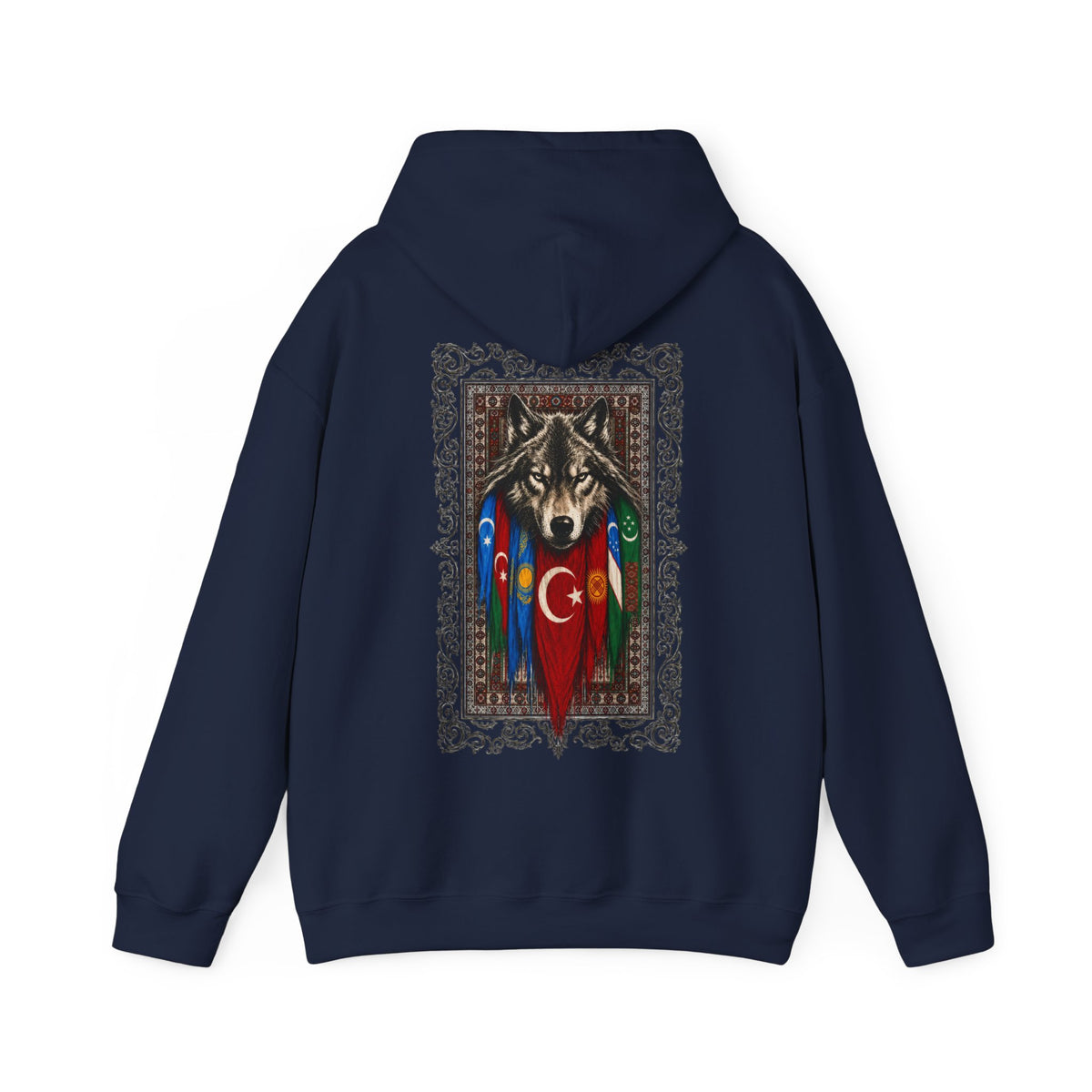 Turkish Wolf Hoodie — Anatolian Wolf Flag Graphic Hooded Sweatshirt