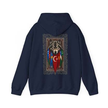 Turkish Wolf Hoodie — Anatolian Wolf Flag Graphic Hooded Sweatshirt