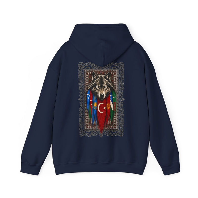 Turkish Wolf Hoodie — Anatolian Wolf Flag Graphic Hooded Sweatshirt