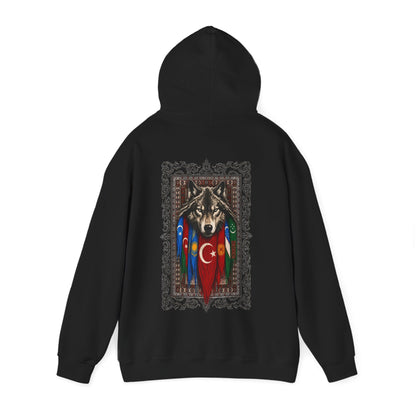 Turkish Wolf Hoodie — Anatolian Wolf Flag Graphic Hooded Sweatshirt