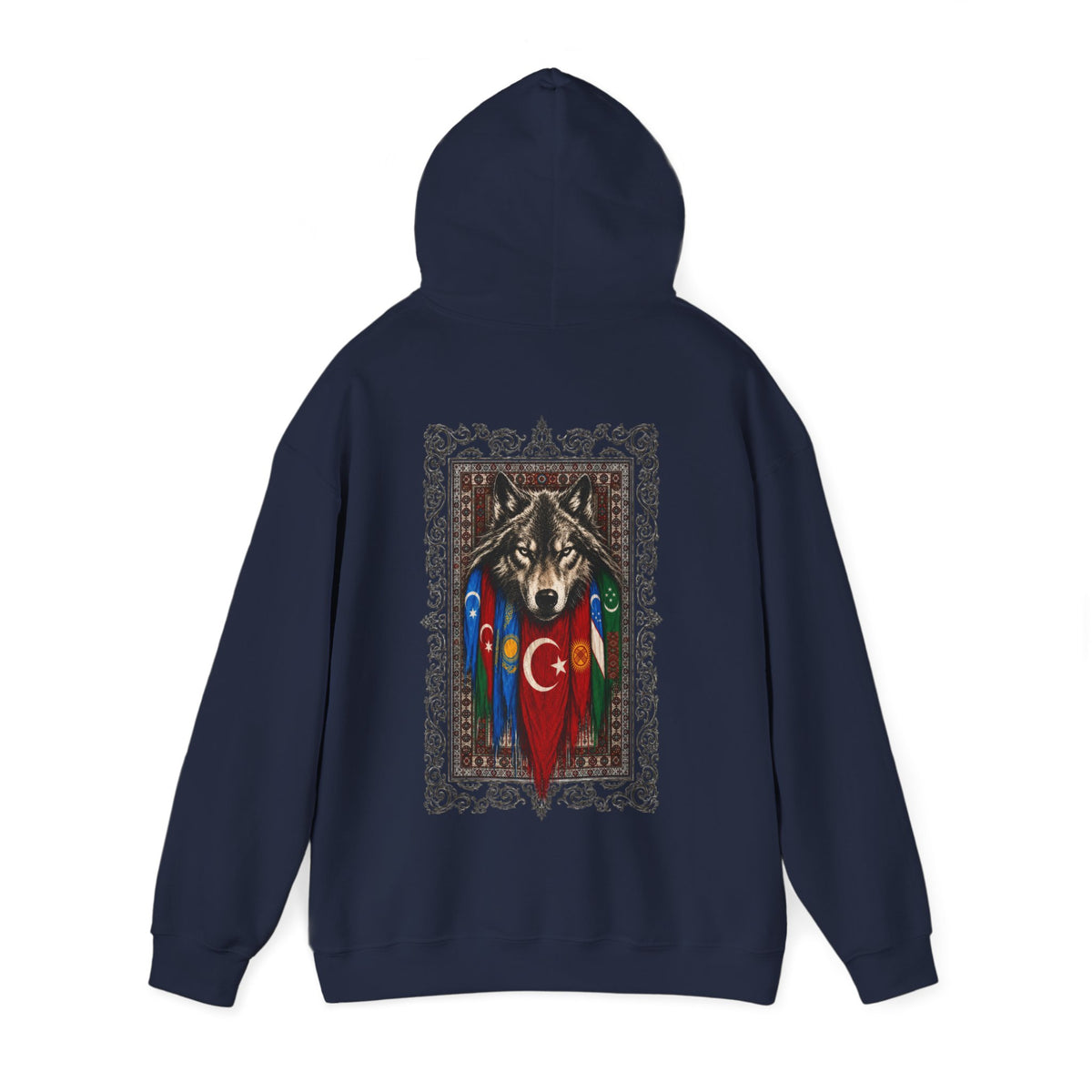 Turkish Wolf Hoodie — Anatolian Wolf Flag Graphic Hooded Sweatshirt