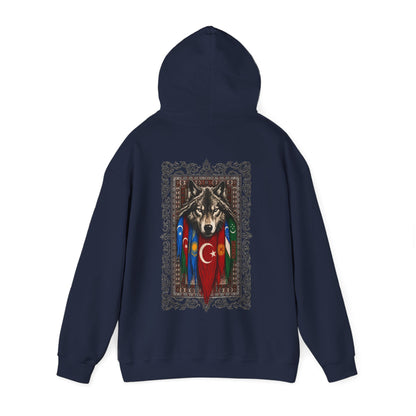 Turkish Wolf Hoodie — Anatolian Wolf Flag Graphic Hooded Sweatshirt