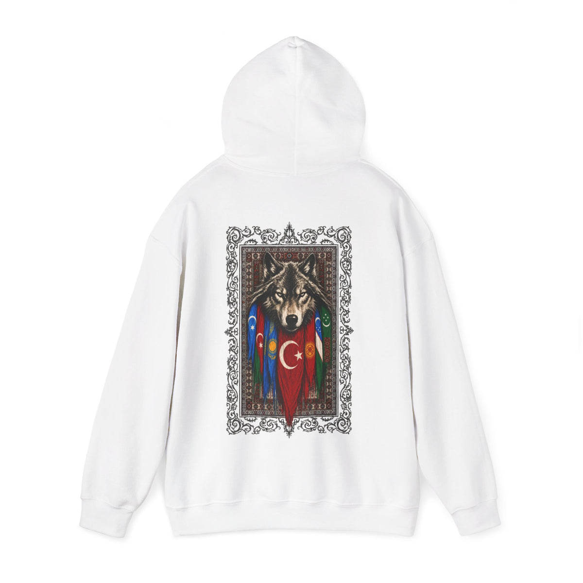 Turkish Wolf Hoodie — Anatolian Wolf Flag Graphic Hooded Sweatshirt