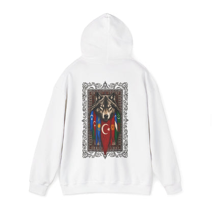 Turkish Wolf Hoodie — Anatolian Wolf Flag Graphic Hooded Sweatshirt