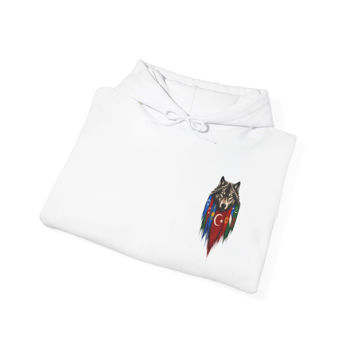 Turkish Wolf Hoodie — Anatolian Wolf Flag Graphic Hooded Sweatshirt