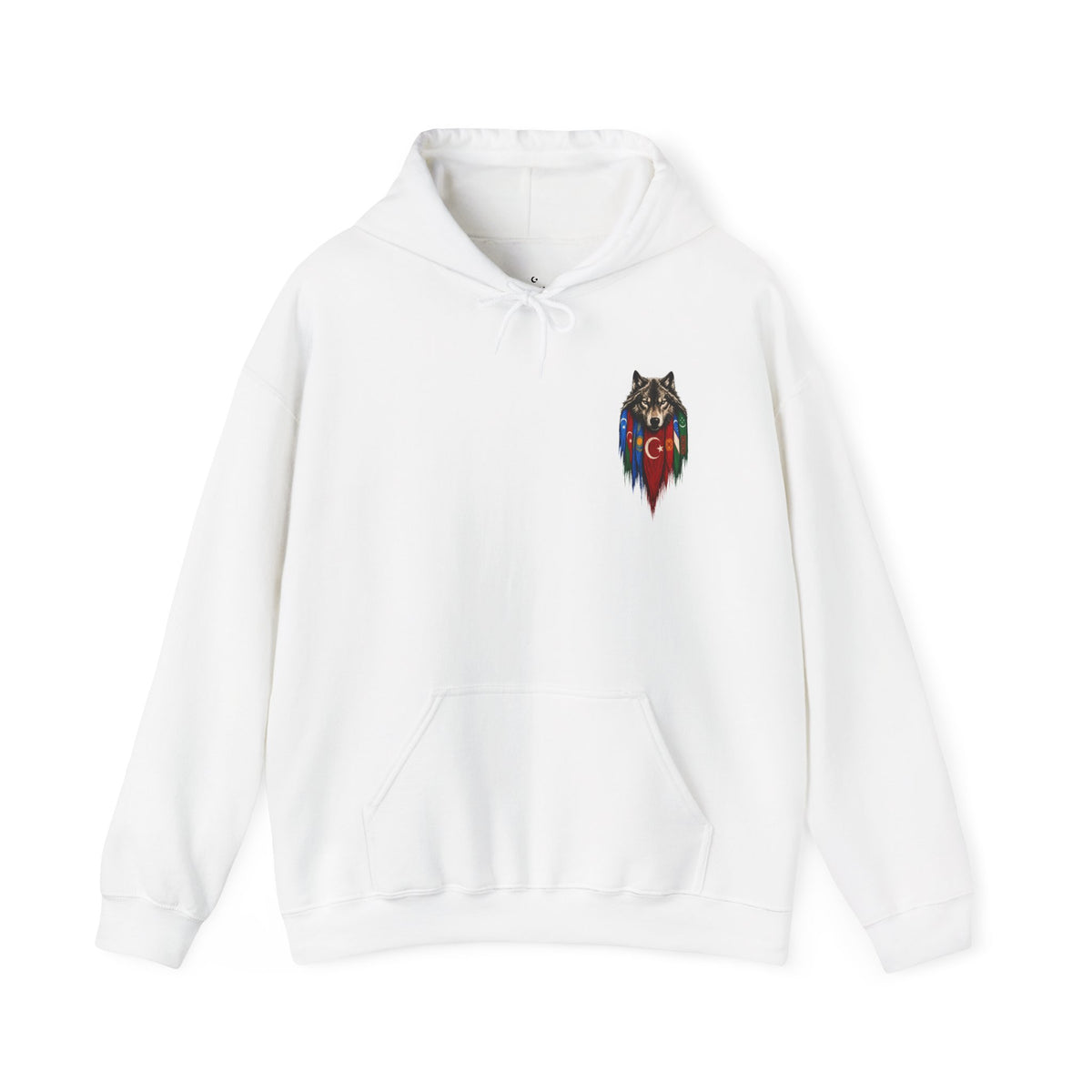Turkish Wolf Hoodie — Anatolian Wolf Flag Graphic Hooded Sweatshirt