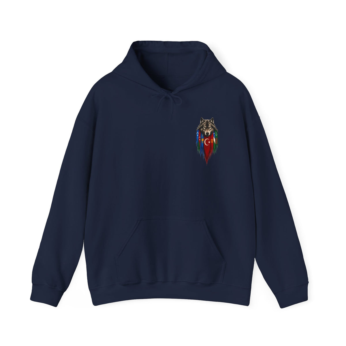 Turkish Wolf Hoodie — Anatolian Wolf Flag Graphic Hooded Sweatshirt